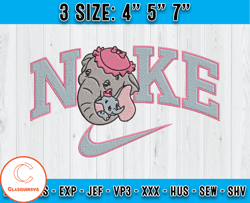 Nike X Dumbo and mother, Dumbo Cartoon embroidery, machine embroidery applique design