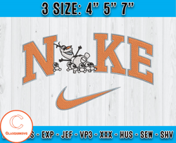 Nike x Olaf embroidery, Frozen Character embroidery, Character Cartoon embroidery