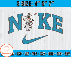 Nike x Olaf Funny, Cartoon Nike embroidery, Frozen embroidery