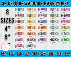 Bundle 32 Designs Amongus Embroidery, machine embroidery applique design
