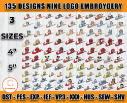 Bundle 135 Designs Nike Logo Embroidery , applique embroidery designs