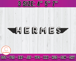 Hermes Logo embroidery, logo fashion emboridery, embroidery machine