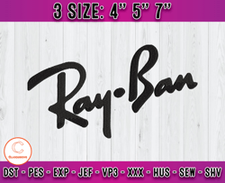 Ray Ban embroidery, logo fashion embroidery, embroidery machine