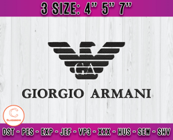 Giorgio Armani embroidery, Armani logo embroideyr, logo fashion embroidery