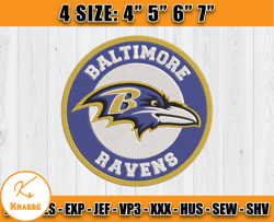 Ravens Embroidery, NFL Ravens Embroidery, NFL Machine Embroidery Digital, 4 sizes Machine Emb Files -11-Krabbe