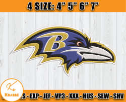 Ravens Embroidery, NFL Ravens Embroidery, NFL Machine Embroidery Digital, 4 sizes Machine Emb Files -21-Krabbe