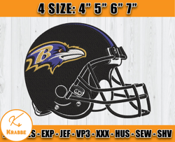 Ravens Embroidery, NFL Ravens Embroidery, NFL Machine Embroidery Digital, 4 sizes Machine Emb Files -27-Krabbe
