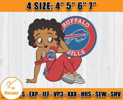 Buffalo Bills Embroidery, Betty Boop Embroidery, NFL Machine Embroidery Digital, 4 sizes Machine Emb Files -07 - Clasqui