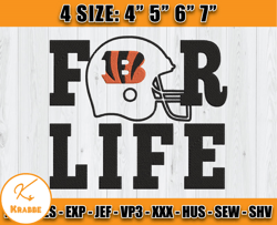 For Cincinnati Bengals Life embroidery, Logo Bengals embroidery, 4 sizes Machine Emb Files Design 10 -Krabbe