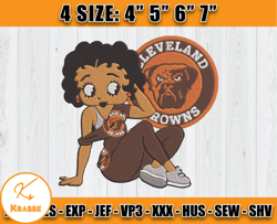 Browns Betty Boop Embroidery Design, Cleveland Browns Embroidery, Betty Boop Embroidery, NFL embroidery design D10 -Krab