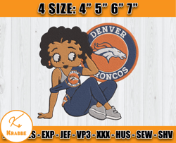 Broncos Betty Boop Embroidery File, Betty Boop Embroidery Design, Broncos Embroidery, Sport embroidery D16 - Krabbe