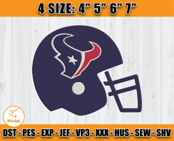 Helmet Houston Texans Embroidery, Texans Embroidery File, Texans Logo, Sport Embroidery, D16- Krabbe