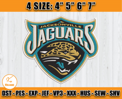 Jacksonville Jaguars Logo Embroidery Design, NFL Team Embroidery Files, Machine Embroidery Pattern, D3 - Krabbe