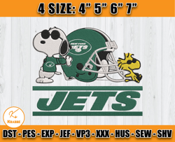 New York Jets Snoopy Embroidery Design, Snoopy Embroidery, New York Jets Embroidery, Embroidery Patterns