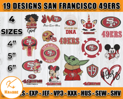 San Francisco 49ers Football Logo Embroidery Bundle, Bundle NFL Logo Embroidery 28