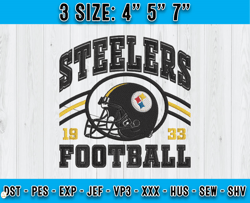 Pittsburgh Steelers Football Embroidery Design, Brand Embroidery, NFL Embroidery File, Logo Shirt 95