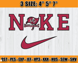 Tampa Bay Buccaneers Nike Embroidery Design, Brand Embroidery, NFL Embroidery File, Logo Shirt 139