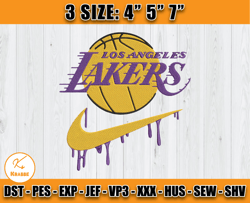 Los Angeles Lakers Embroidery Design, Basketball Nike Embroidery Machine Design