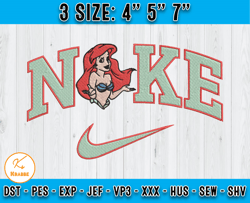 Nike Ariel Embroidery, Disney Embroidery, The Little Mermaid Embroidery