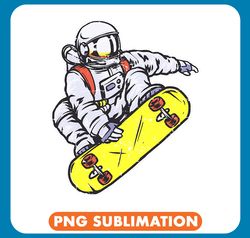 Astronauts in Space Skateboarding Moon png