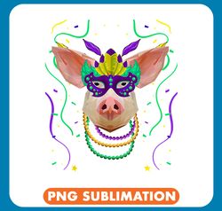 Pig Lover Mask Beads Mardi Gras Lover png