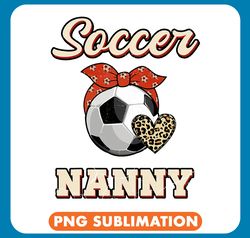 Soccer Nanny Bandana Leopard Heart Fans Mothers Day png