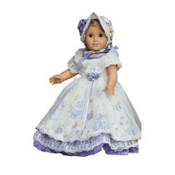 18-Doll Purple Colonial Gown & Hat