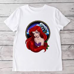 disney little mermaid ariel sailor tattoo graphic shirt