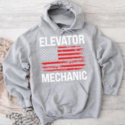 Elevator Mechanic Technician US American Flag Hoodie, hoodies for women, hoodies for men