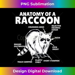 Sweet Raccoon Explanation Anatomy Of A Raccoon Long Sleeve - Urban Sublimation PNG Design - Ideal for Imaginative Endeavors