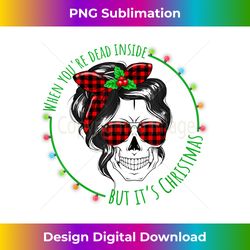 When You're Dead Inside But It's Christmas Skull Plaid Xmas - Innovative PNG Sublimation Design - Ideal for Imaginative Endeavors