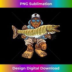 Muskie Fishing Bigfoot Musky Hunting Fishermen - Edgy Sublimation Digital File - Ideal for Imaginative Endeavors