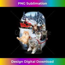 Cats Pulling Santa's Sleigh Through The Snow - Sublimation-Optimized PNG File - Animate Your Creative Concepts