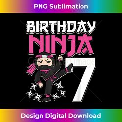 Birthday Ninja 7 Girl Pink Shinobi Themed 7th B-Day Party - Classic Sublimation PNG File - Spark Your Artistic Genius