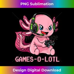 Gamesolotl Axolotl Gamer with Headset Cute Anime Kawaii - Sleek Sublimation PNG Download - Rapidly Innovate Your Artistic Vision