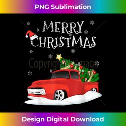 Red Vintage Truck Retro Christmas Tree Pickup - Bohemian Sublimation Digital Download - Access the Spectrum of Sublimation Artistry