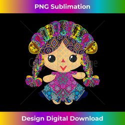 mexican doll, maria, mazahua arte huichol, lele, - vibrant sublimation digital download - reimagine your sublimation pieces