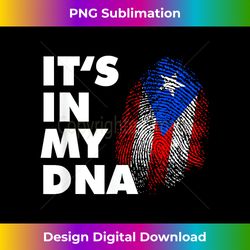 It's In My DNA Puerto Rico - Finger Print Boricua Flag - Crafted Sublimation Digital Download - Ideal for Imaginative Endeavors