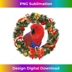Eclectus Parrot Christmas Wreath - Innovative PNG Sublimation Design - Rapidly Innovate Your Artistic Vision