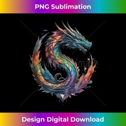watercolor sketch rainbow dragon with sharp teeth - bohemian sublimation digital download - ideal for imaginative endeavors