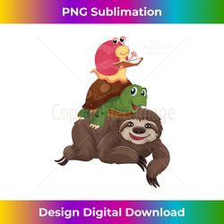 Sloth Turtle Snail Team Piggyback Sluggish Graphic - Minimalist Sublimation Digital File - Pioneer New Aesthetic Frontiers