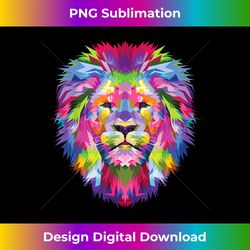 Cute Rainbow Lion Head Vibrant Jungle Lion Celebration - Urban Sublimation PNG Design - Channel Your Creative Rebel