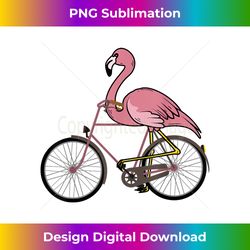 Flamingo Riding A Bicycle  Cool Bikers Funny Bike Bird Gift - Minimalist Sublimation Digital File - Elevate Your Style with Intricate Details