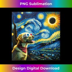 Solar Eclipse 2024 Van Gogh Starry Night Labrador Retriever - Futuristic PNG Sublimation File - Challenge Creative Boundaries