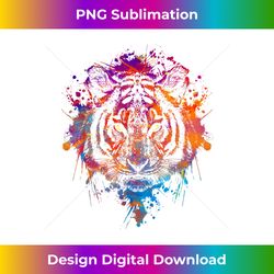 Tiger Lover Watercolor Art Jungle Big Cat Colorful Tiger - Chic Sublimation Digital Download - Infuse Everyday with a Celebratory Spirit