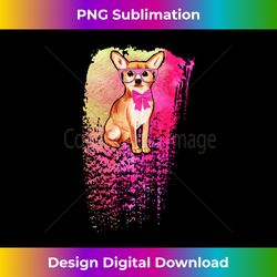 Dog & Glasses on Pink Watercolor Brush Art - Chihuahua - Chic Sublimation Digital Download - Craft with Boldness and Assurance