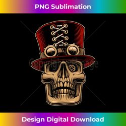 steampunk skull with hat retro vintage art cyber punk gift - luxe sublimation png download - chic, bold, and uncompromising