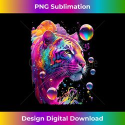 Colorful Rainbow Tiger Graphic - Sleek Sublimation PNG Download - Spark Your Artistic Genius