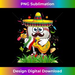 funny mexican baseball ball sombrero guitar cinco de mayo - futuristic png sublimation file - enhance your art with a dash of spice