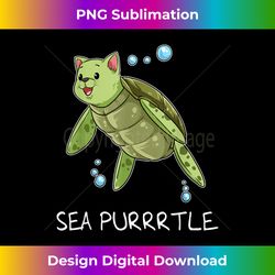 Funny Cat Sea Purrrtle Cat Turtle Kitten - Urban Sublimation PNG Design - Rapidly Innovate Your Artistic Vision